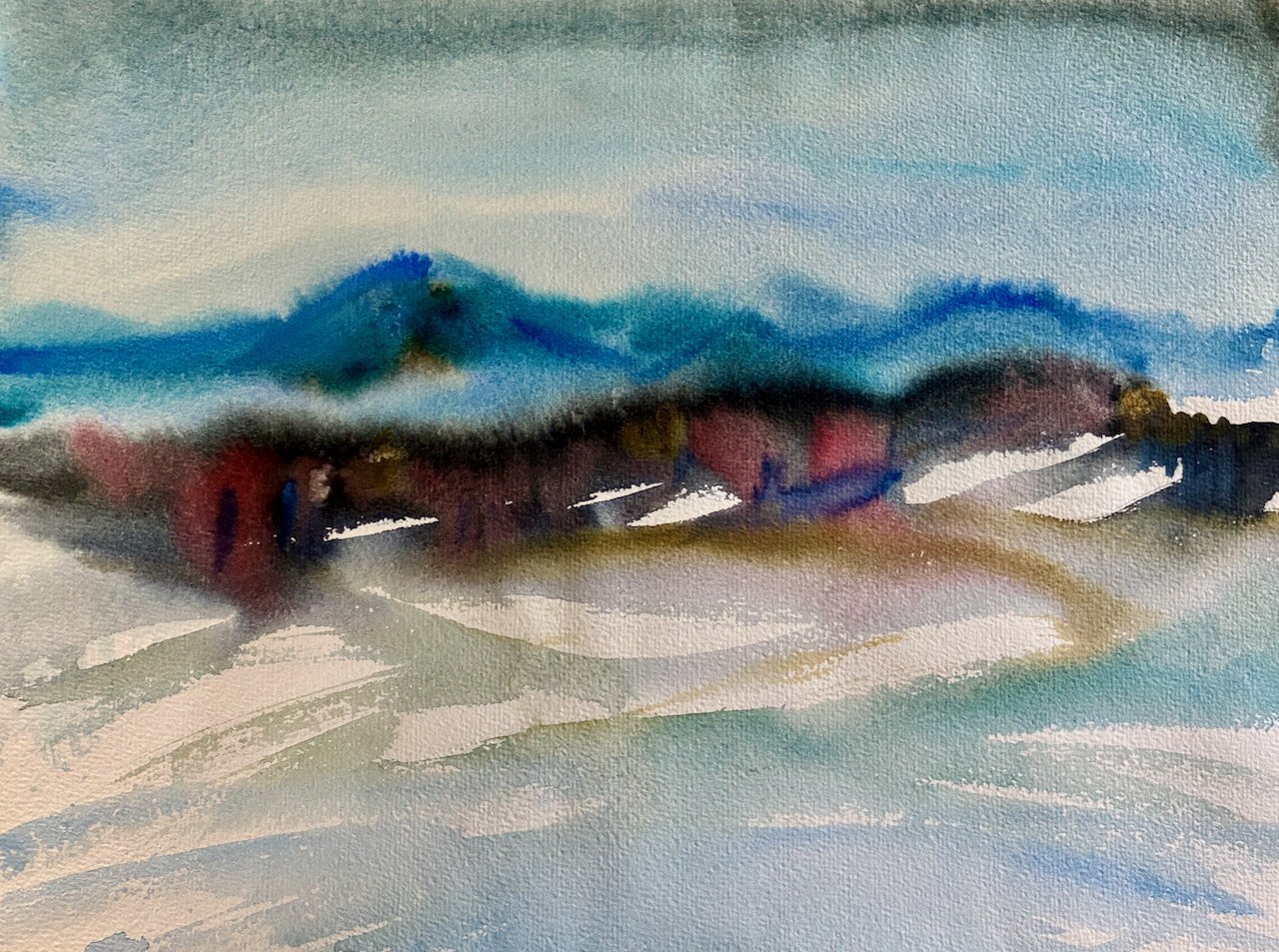 Bergdorf im Schnee