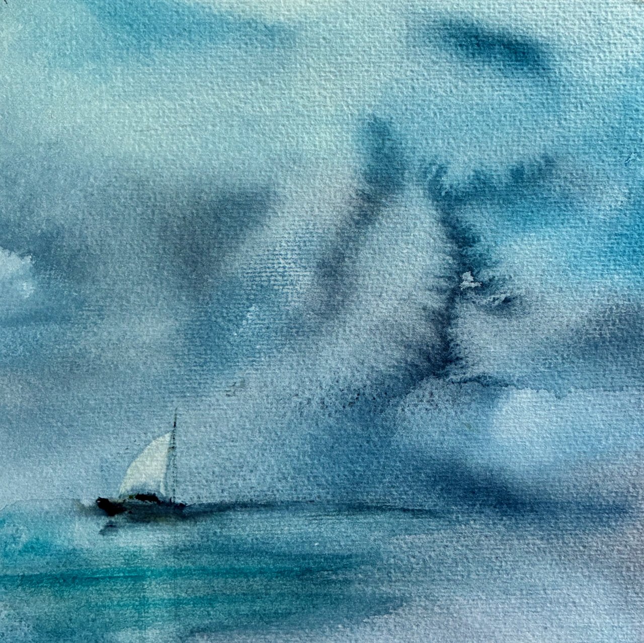 Segelboot im Nebel